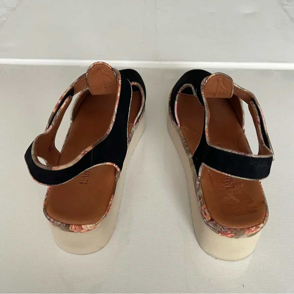 L'Amour black peep‎ toe, platform style sandal